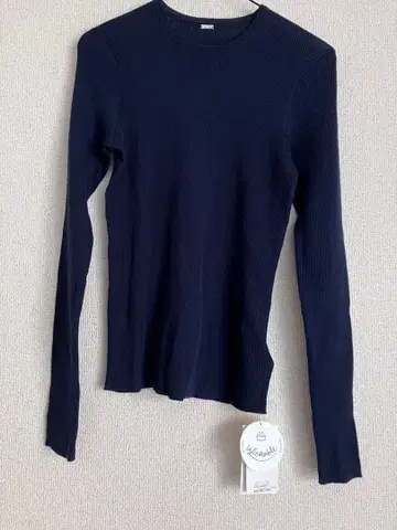 미사용 새상품 택 포함 미라 오웬 코튼 니트 S 네이비