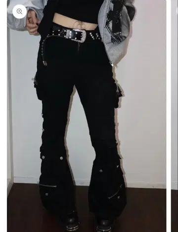 1618 데님 그런지 플레어 데님 헤이세이 갸루 y2k 포켓