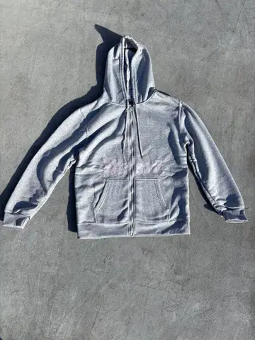 BlessU 스타일 지퍼 후드티 그레이