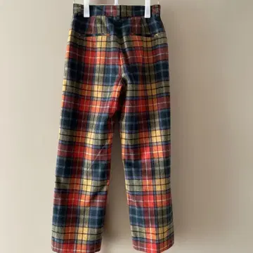 체크 무늬 와이드 레그 팬츠