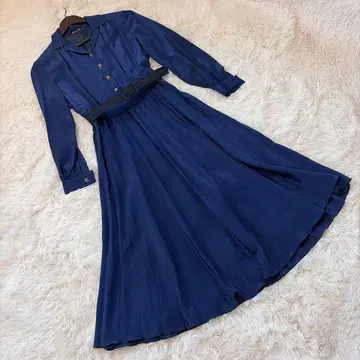 셰리타 온워드 롱 원피스 셔츠 원피스 네이비