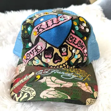 Ed Hardy 에드하디 메쉬 캡 큐빅 블루