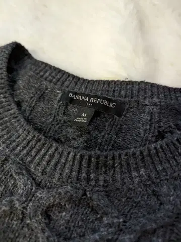 BANANA REPUBLIC 케이블 니트 스웨터 M 다크 그레이