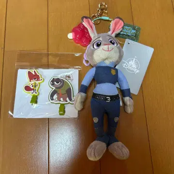 디즈니 주토피아 키체인 헤어 클립 봉제 인형