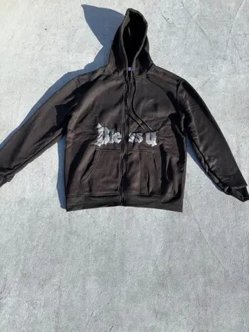 BlessU풍 지퍼 후드티