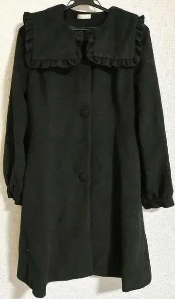 axes femme POETQUE 프릴이 달린 블랙 롱 코트 M