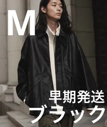 wym lidnm 가죽 밀리터리 블루종 블랙 M