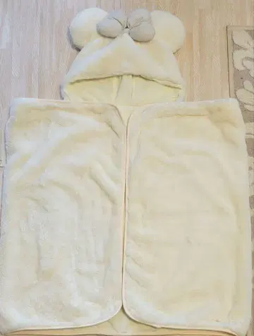 미니 후드 부착 담요 디즈니 화이트