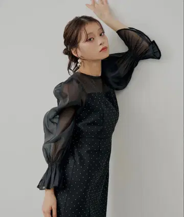 chico 시스루 타이트 롱 드레스/포멀 드레스