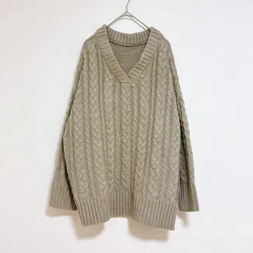 리디 니트 긴팔 M 브라운 두꺼운 원단 루즈핏 심플 캐주얼 겨울