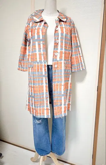 cocca (문배트) 체크 무늬 레인코트 M~L