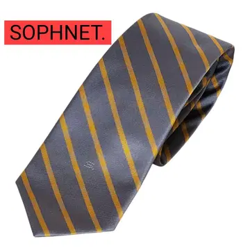 SOPHNET. 그레이 오렌지 스트라이프 넥타이