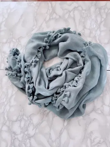 [ 미사용 새상품급 ] 대형 스톨 CITRUS 100% 울 블루 그레이