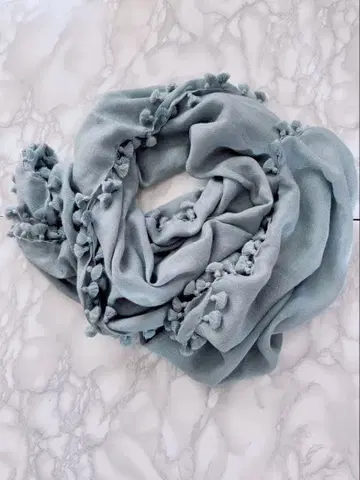 [ 미사용 새상품급 ] 대형 스톨 CITRUS 100% 울 블루 그레이