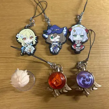 원신 가챠폰 6개 세트 러버 스트랩 피규어 신의 눈