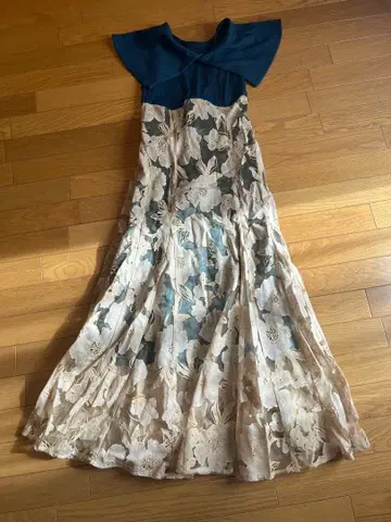 오팔 플라워 코르셋 원피스 네이비