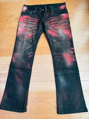 토네이도 마트 플레어 데님 팬츠 레드