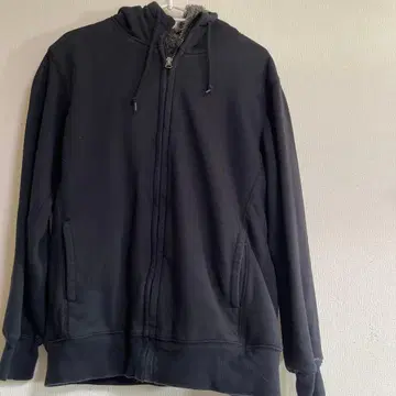 유니클로 풀 집업 후드 부착 후드티 블랙 L