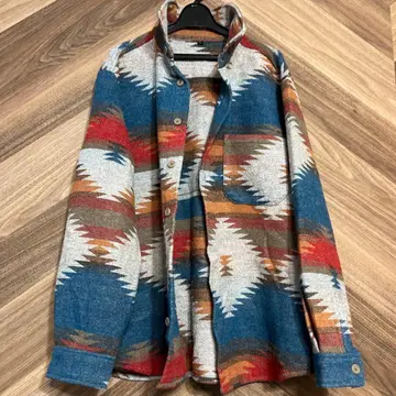 지오메트릭 패턴 셔츠 자켓 L 사이즈