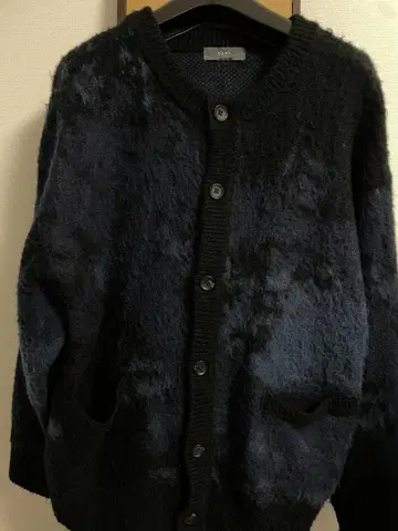 [ CLEL ] 모헤어 블렌드 샤기 디자인 크루넥 가디건