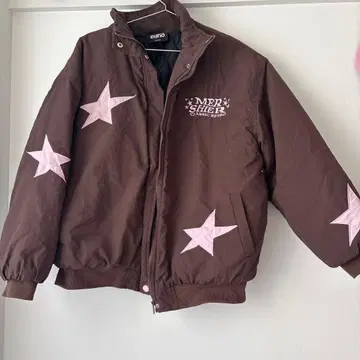 브라운 별 패턴 집업 자켓