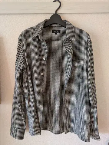 아페쎄 깅엄 체크 플란넬 셔츠 블랙 x 화이트