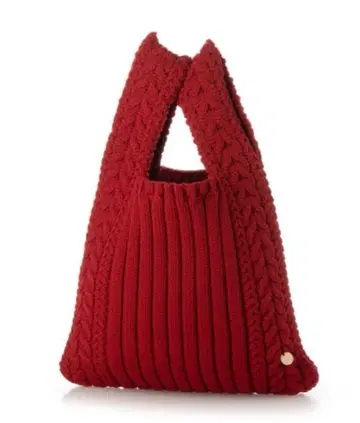 [ cache cache ] 카슈카슈 케이블 짜임 쇼핑백 레드 가을/겨울