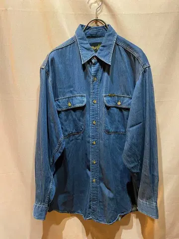 랭글러 데님 긴팔 셔츠 프론트 포켓 부착 일본제