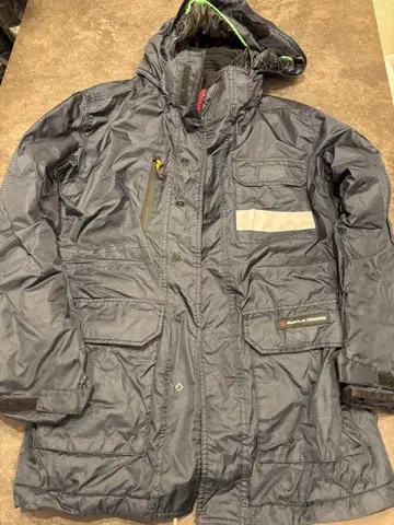 블루필 후드 부착 다운 자켓 L 사이즈 네이비