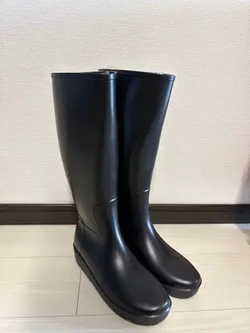 블랙 롱 레인부츠