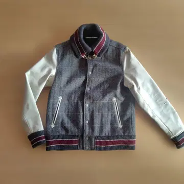 헤링본 무늬 자켓 바시티 자켓