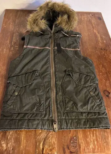 Y2K 베스트 00s 퍼 모즈 밀리터리 보아 젬블