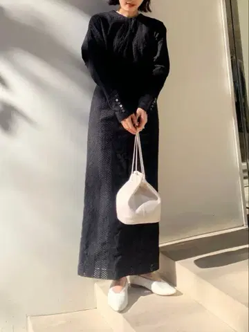 louren 레이스 코쿤 드레스 / 블랙 / m