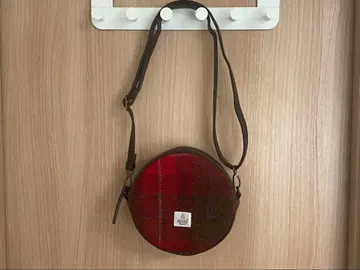 HARRIS TWEED merlot 숄더백 레드 체크