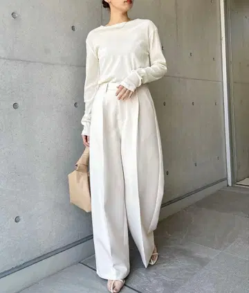 andme 트윌 턱 슬랙스 와이드 팬츠