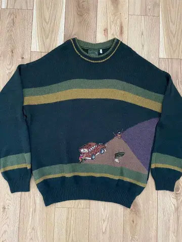 ICELAND 디자인 니트 보더 스웨터 ITALY 제 빈티지