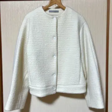 새상품급 theory luxe 오버 사이즈 숏 기장 블루종