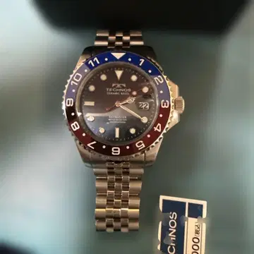 TECHNOS GMT 모델 파랑빨강 베젤 시계