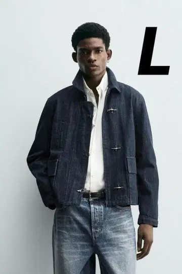 ZARA 자라 토글 버튼 데님 자켓 L