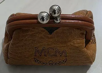 중고 MCM 접이식 지갑 브라운+동전 지갑