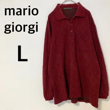 마리오 조르지 긴팔 피케 셔츠 [ L ] 자수 코튼 혼방 일본제 신사