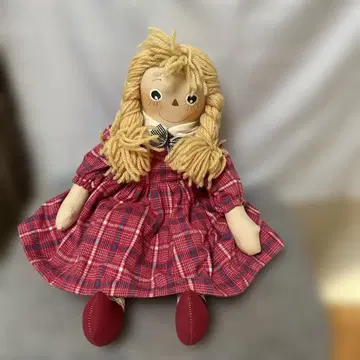 컨트리 인형 체크 무늬 드레스 (약 30cm)