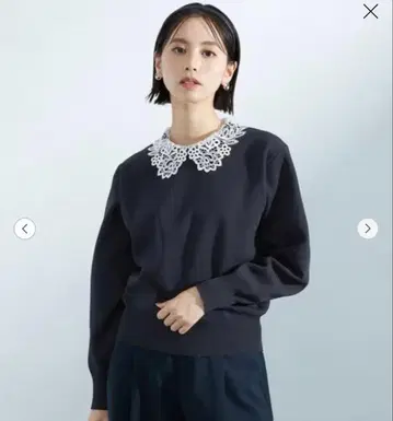 그린 레이블 릴랙싱 옷깃 레이스 2WAY 니트 풀오버