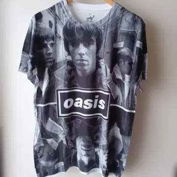 Oasis 포토 프린트 T셔츠 L사이즈