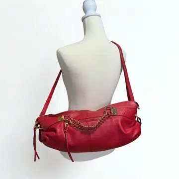 Rive Droite 레이브 가죽 빨간색 숄더백 체인 포함