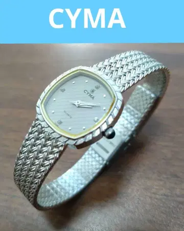 [ 작동/고품질 ] CYMA 쿼츠 보석 장식 그레이 계열 여성용