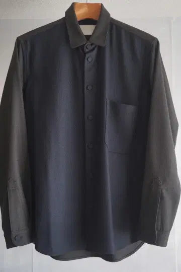 TROVE 캐시미어 혼방 울 셔츠 FADE SHIRT 네이비 x 브라운