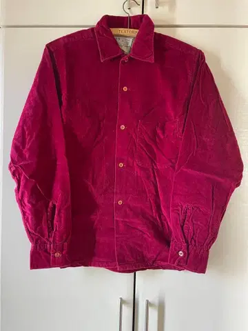코듀로이 긴팔 셔츠 와인 레드 14 S 1/2 미국제 60~70년대