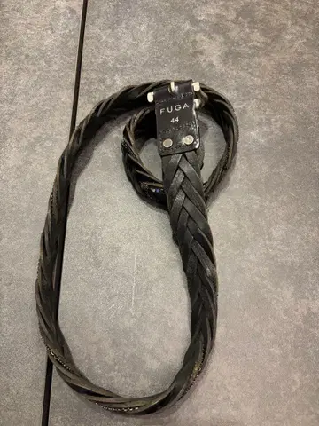 FUGA 뜨개질 가죽 벨트 44 사이즈 블랙
