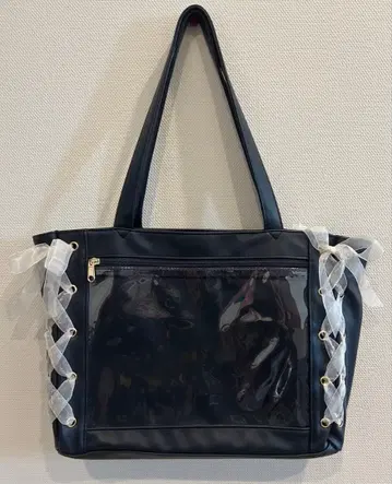 WEGO A4 이타백 네이비 레이스업 토트백